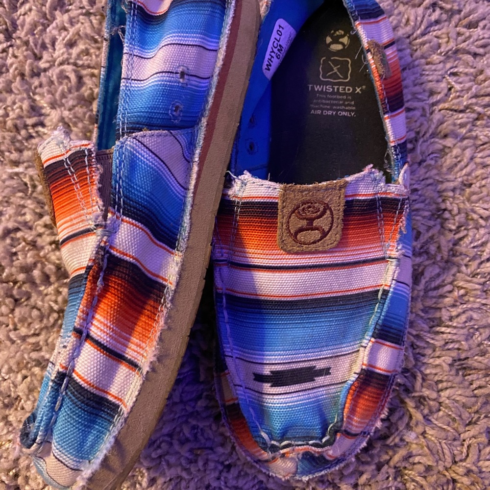 Twisted X Orange and Blue Moccasins